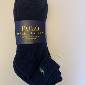 Polo Ralph Lauren Mens Quarter Ankle 6 Pairs Socks